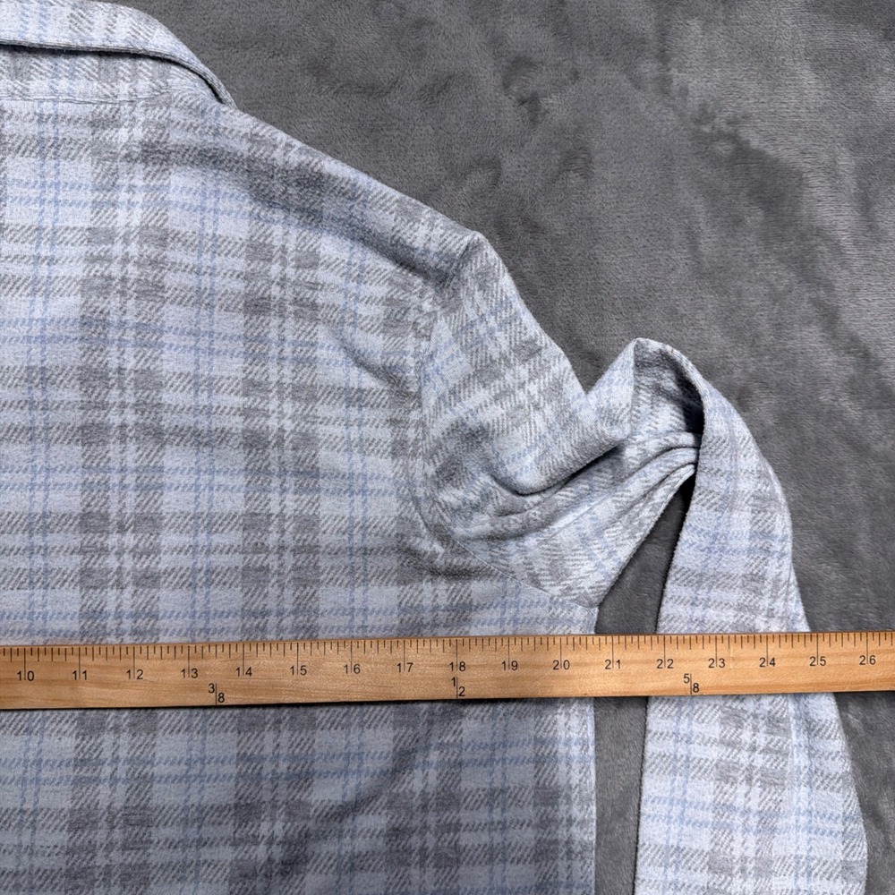 Faherty Legend Sweater Shirt Mens Medium Blue Grey Knit Flannel Stretch Button - Picture 10 of 11